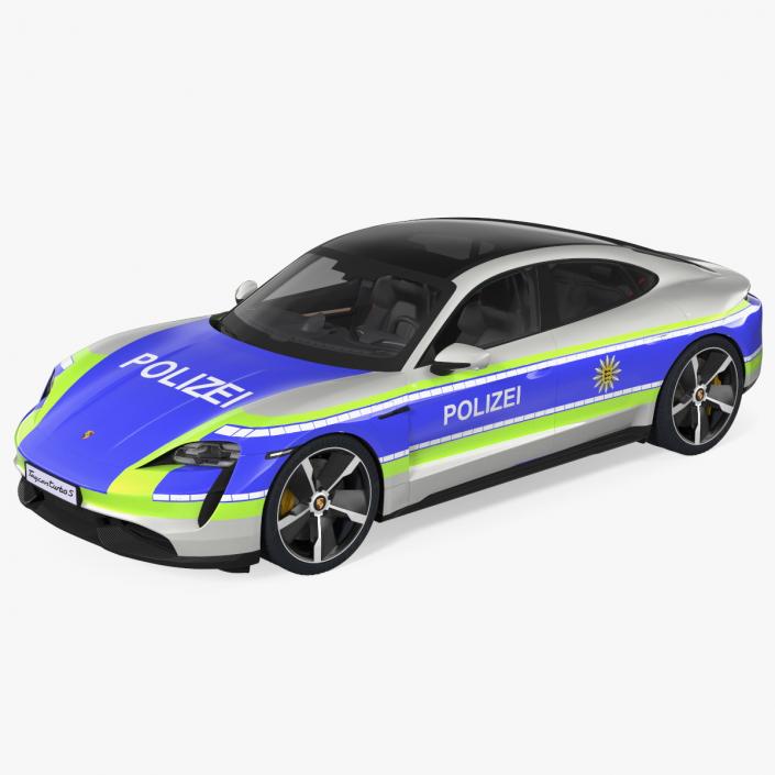 3D Porsche Taycan Turbo S 2020 Police Rigged 2 model