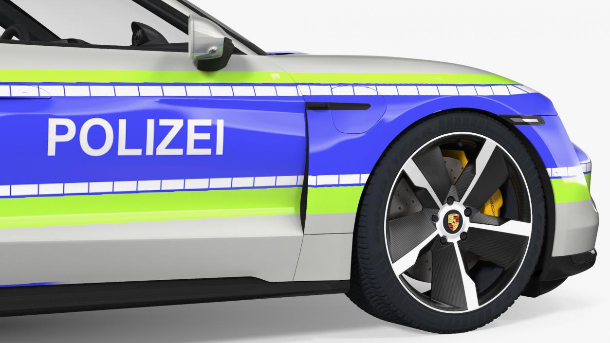 3D Porsche Taycan Turbo S 2020 Police Rigged 2 model