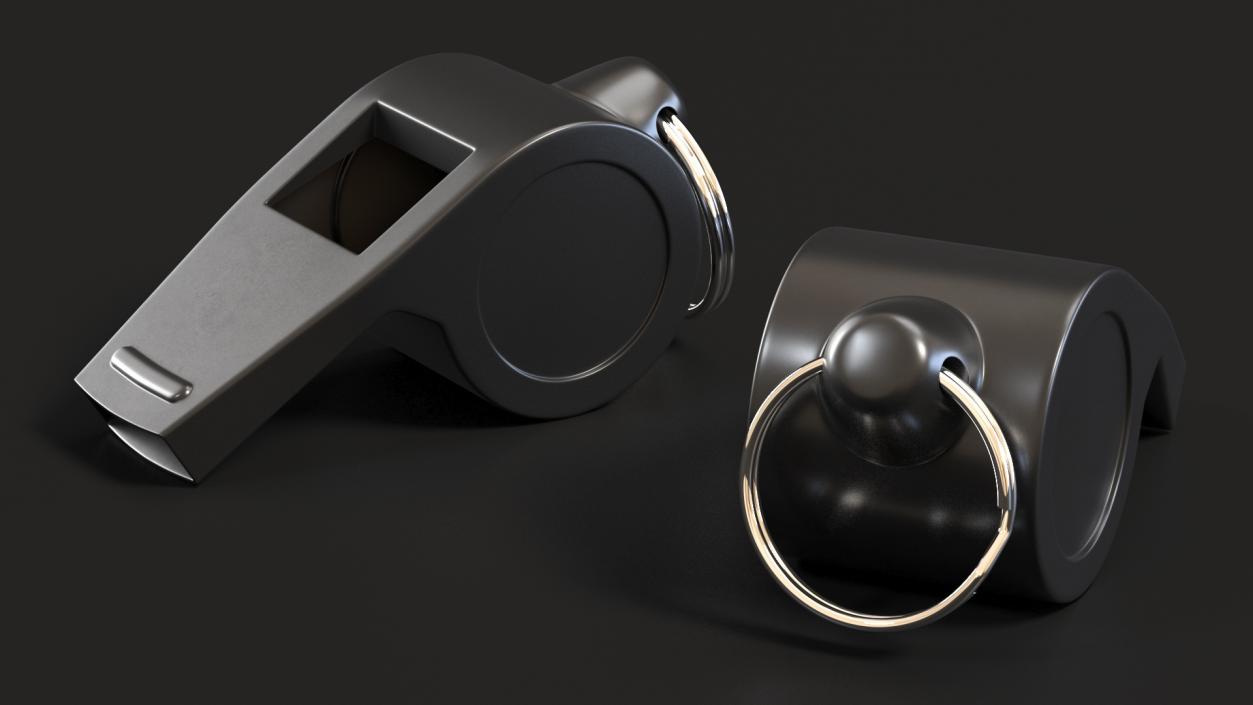 3D Black Referee Whistle