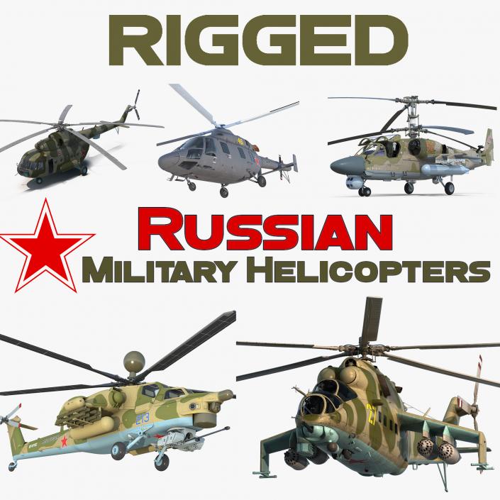 3D Rigged Russian Military Helicopters Collection