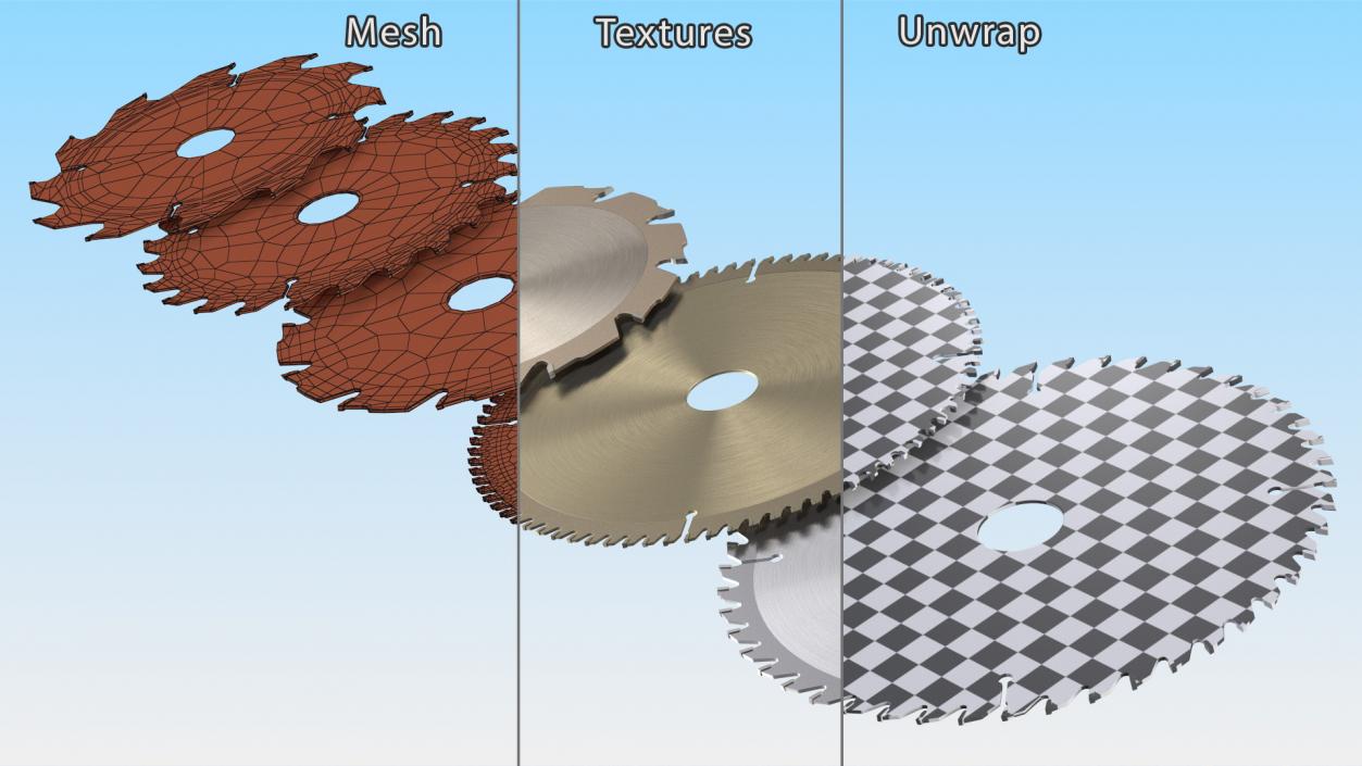 3D Set of Circular Saw Blades