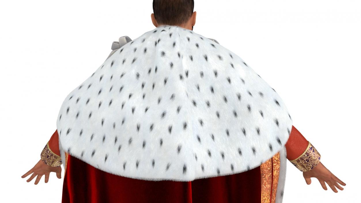 Medieval Monarchs Wearing Robe with Fur 3D model