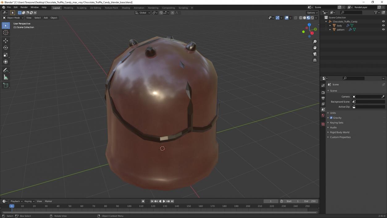 3D Chocolate Truffle Candy model