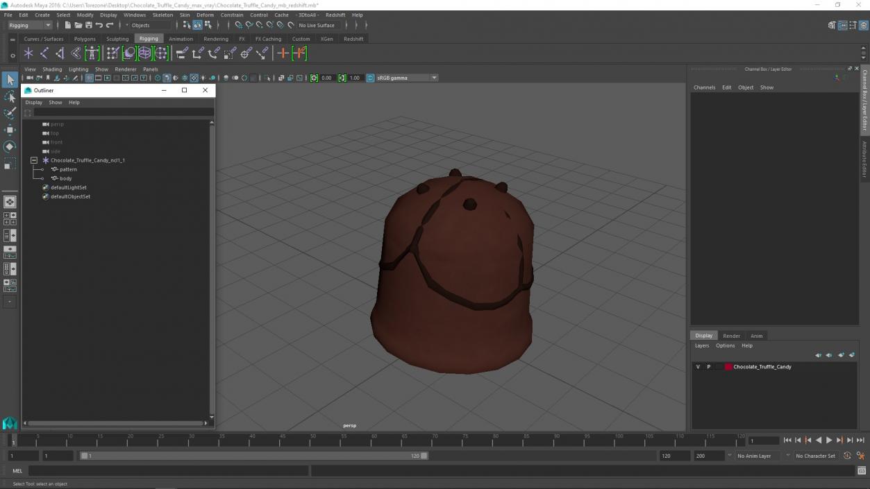 3D Chocolate Truffle Candy model