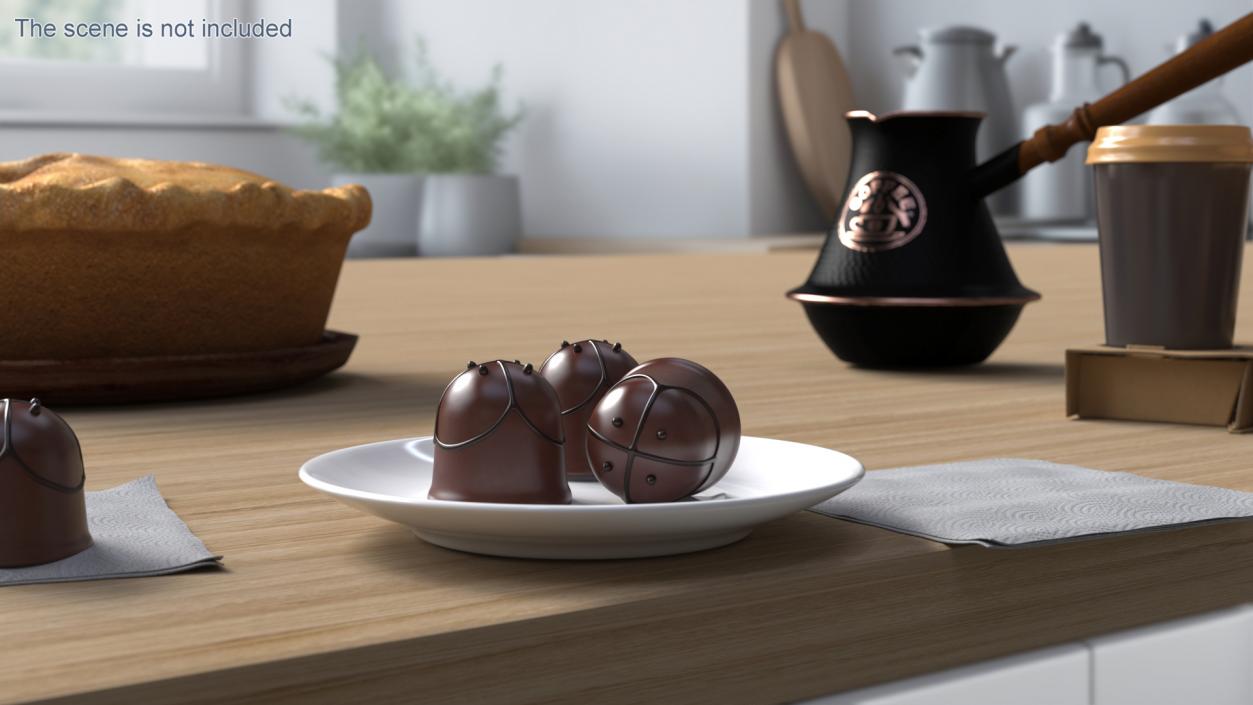 3D Chocolate Truffle Candy model