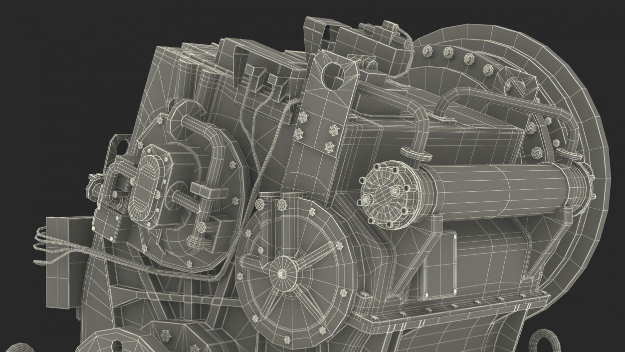 3D model Transmission for Marine Engine Blue