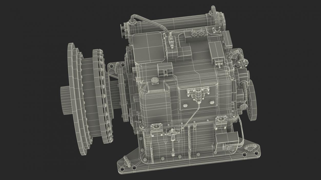 3D model Transmission for Marine Engine Blue