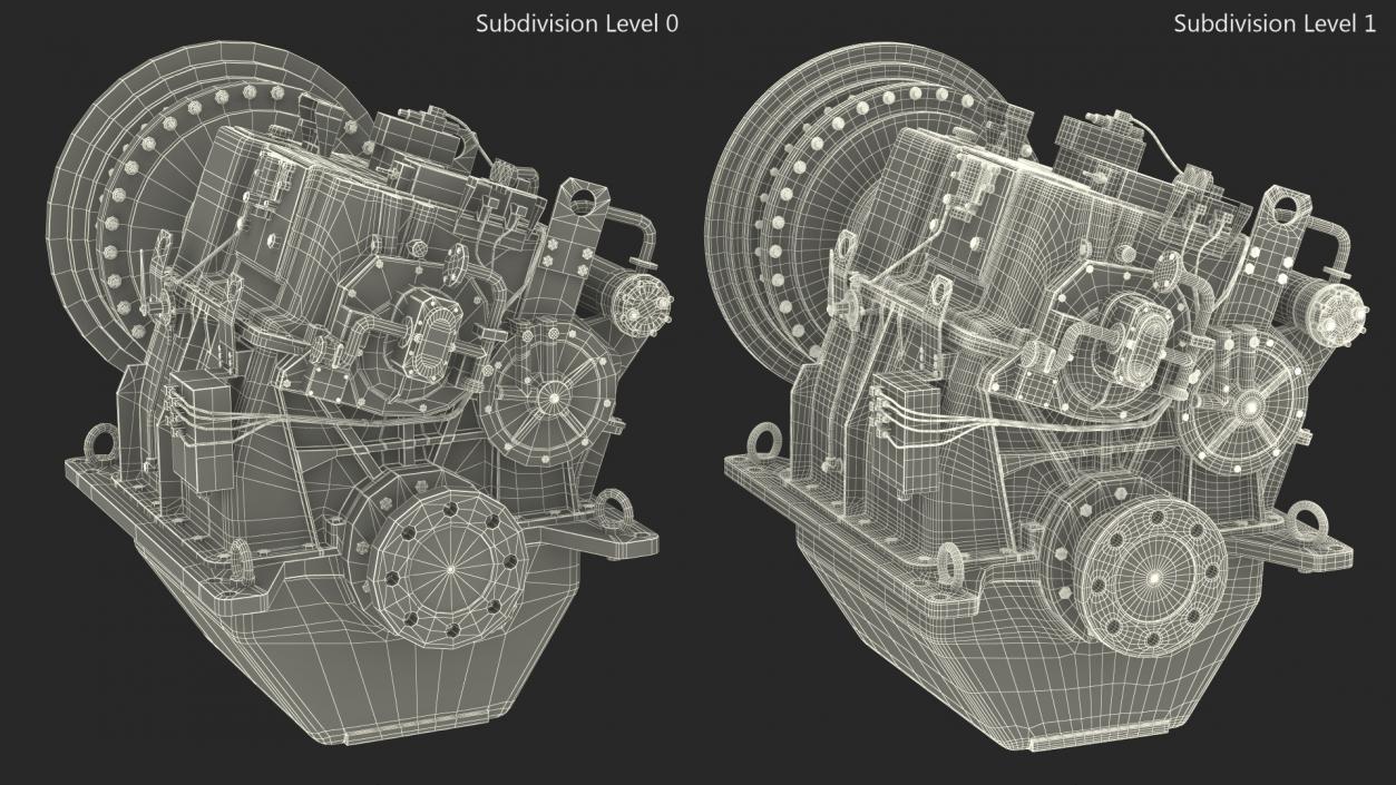 3D model Transmission for Marine Engine Blue