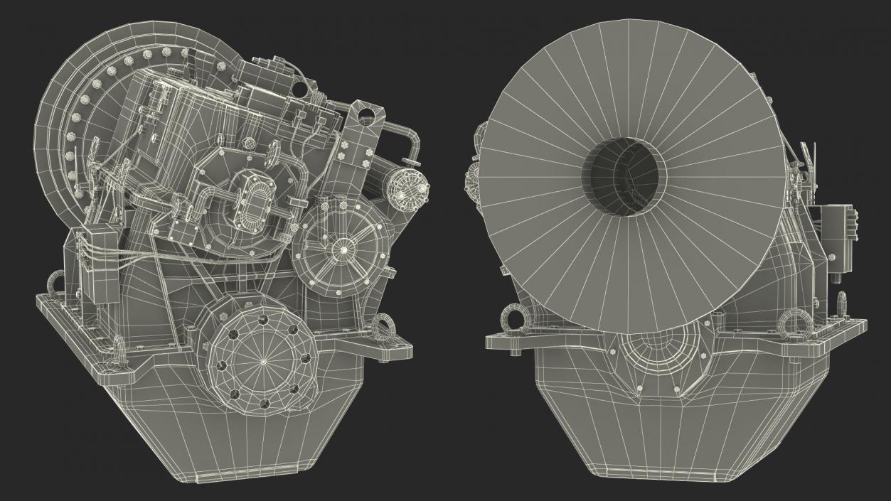 3D model Transmission for Marine Engine Blue