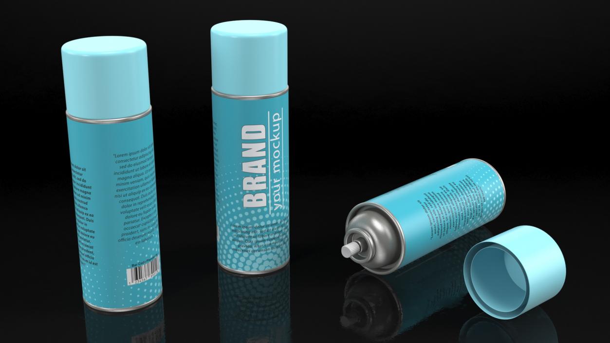 3D Aerosol Can Mockup Blue model