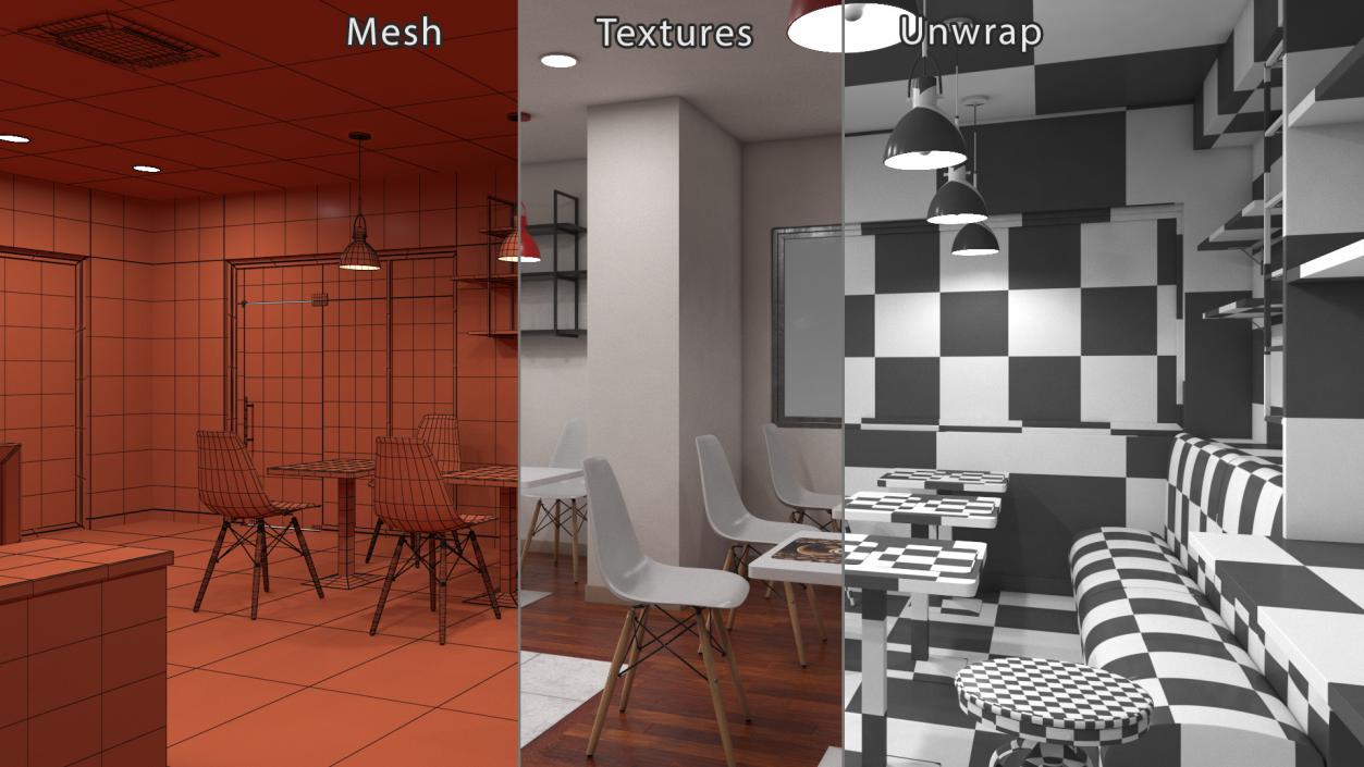 3D Modern Coffee Shop model