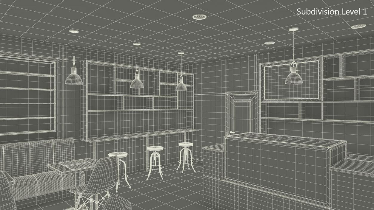 3D Modern Coffee Shop model