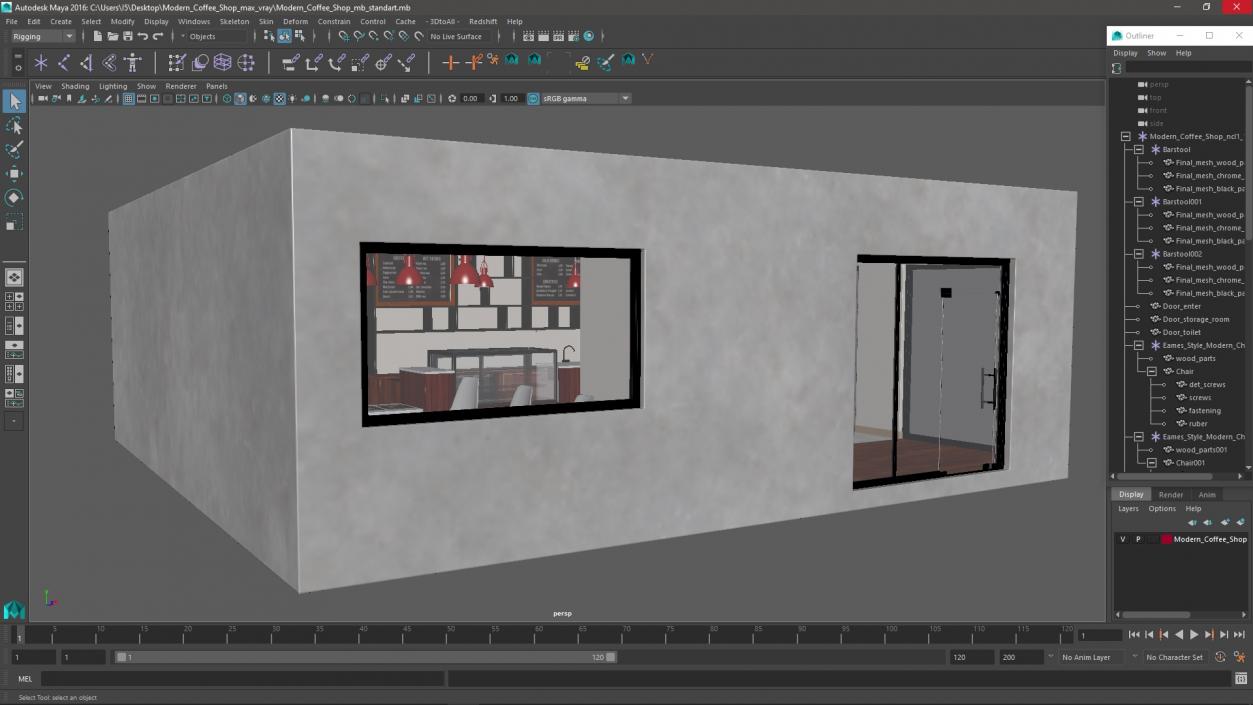 3D Modern Coffee Shop model