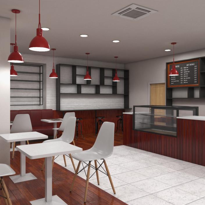 3D Modern Coffee Shop model