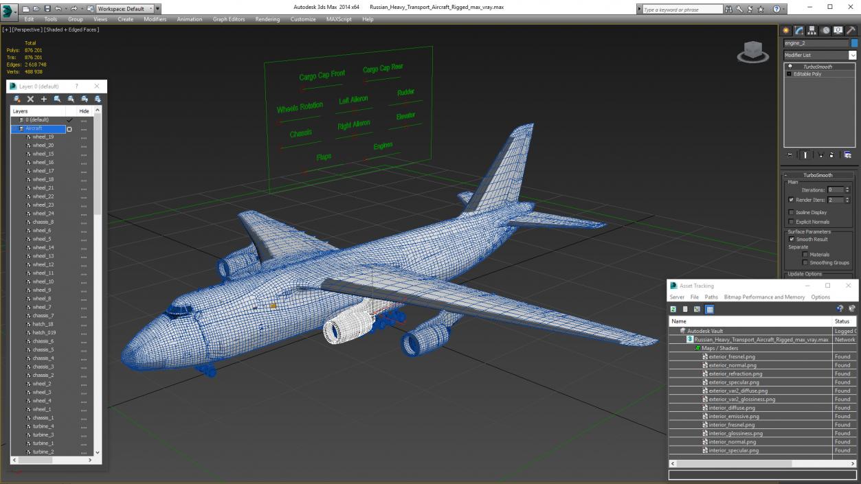 Russian Heavy Transport Aircraft Rigged 3D model