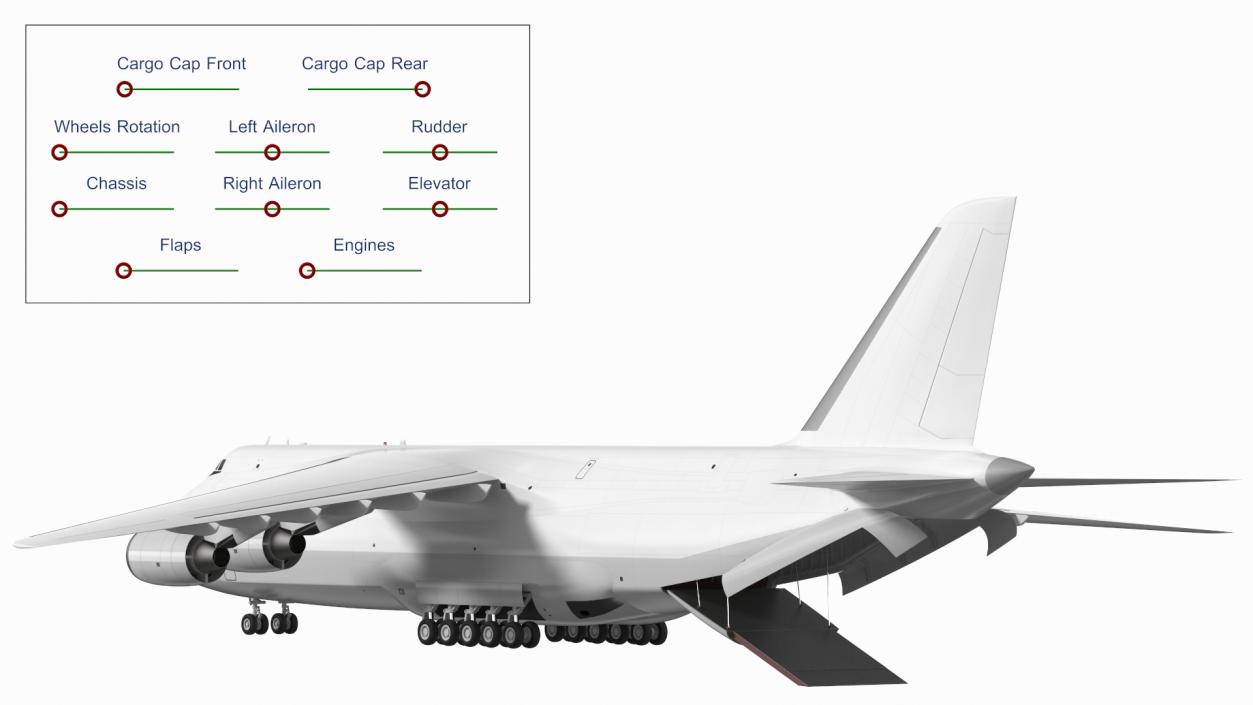 Russian Heavy Transport Aircraft Rigged 3D model