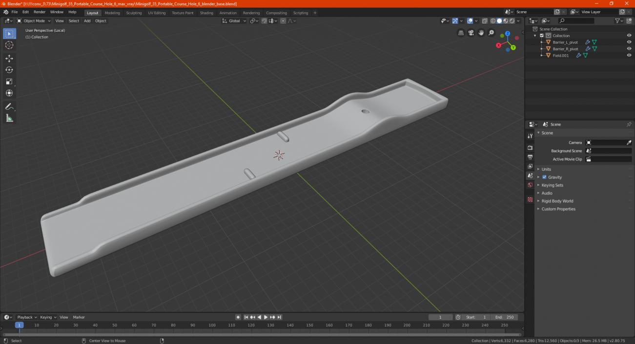 Minigolf 35 Portable Course Hole 6 3D model