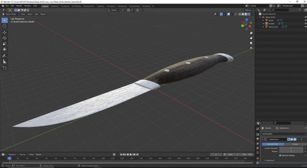 Classic Steak Knife 3D model