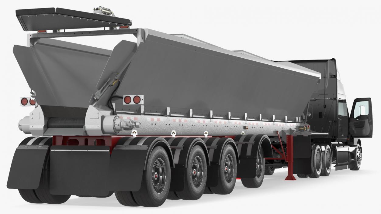 3D Heavy Truck With Bottom Trailer Rigged model