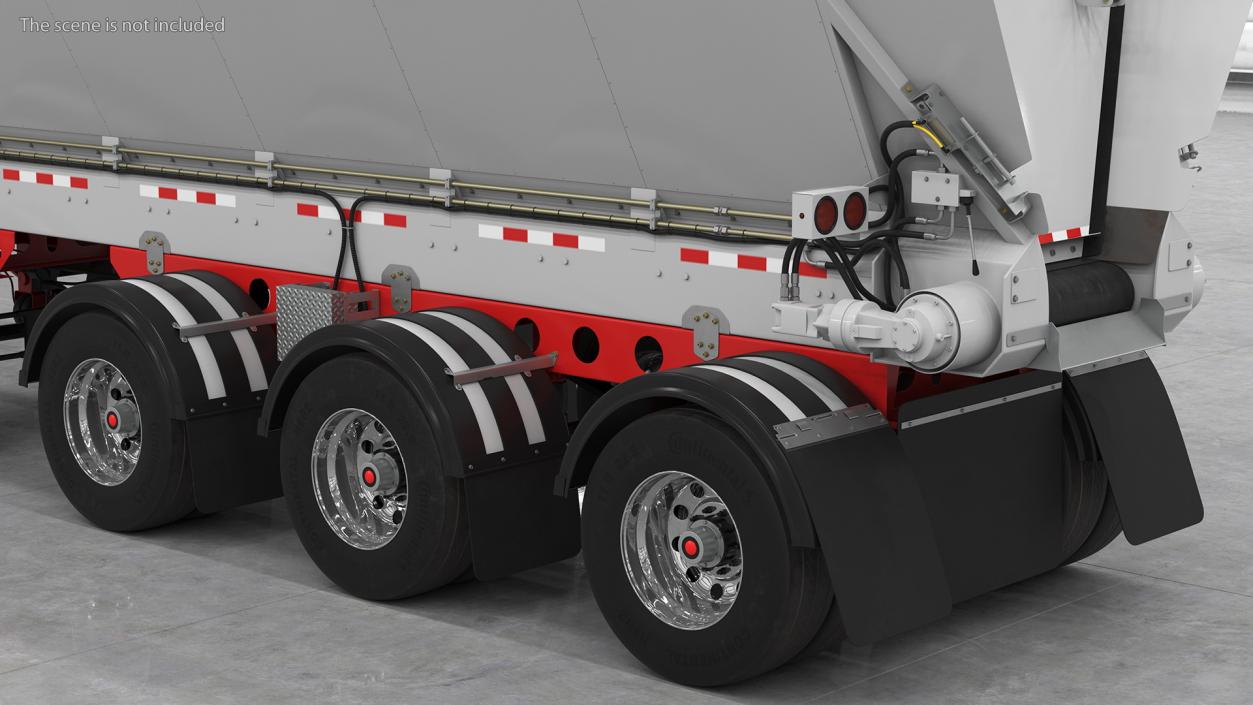 3D Heavy Truck With Bottom Trailer Rigged model