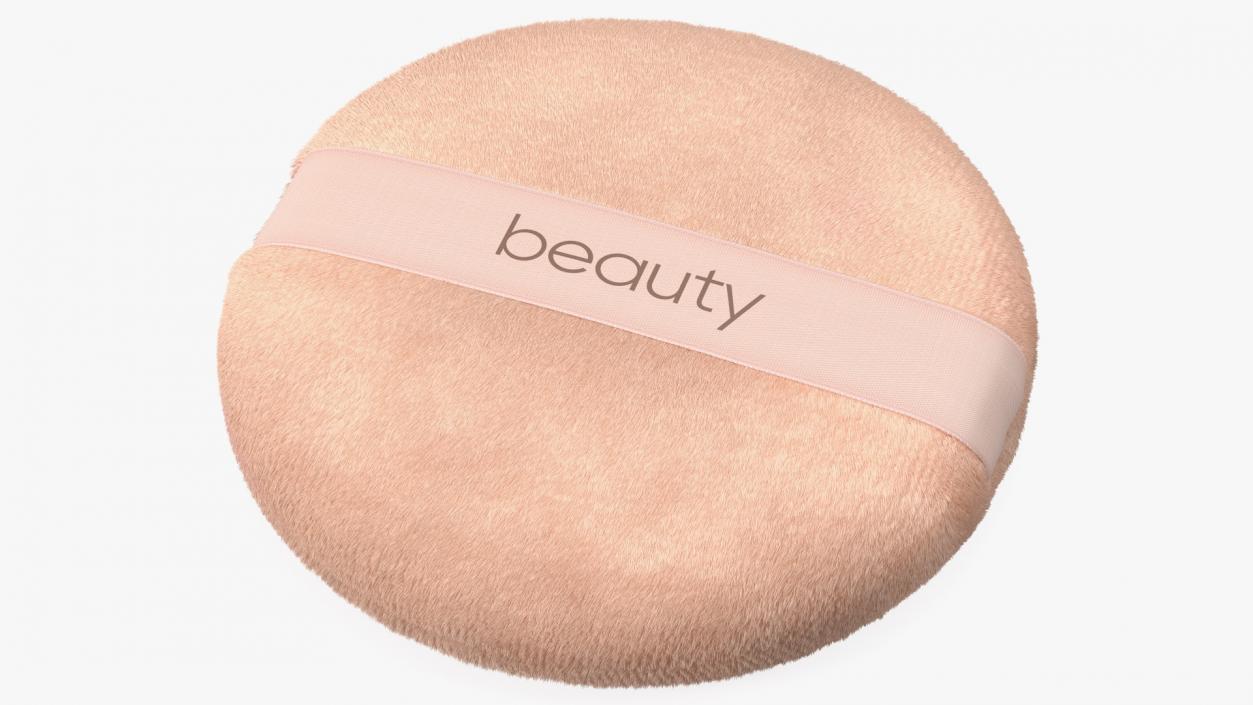 Round Powder Puff with Strap Fur 3D