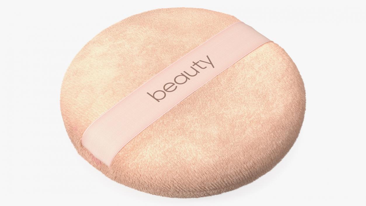 Round Powder Puff with Strap Fur 3D