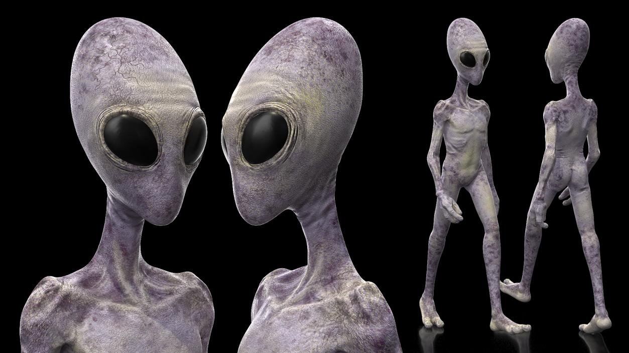 Humanoid Alien Walking Pose 3D