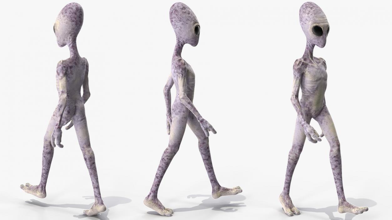 Humanoid Alien Walking Pose 3D