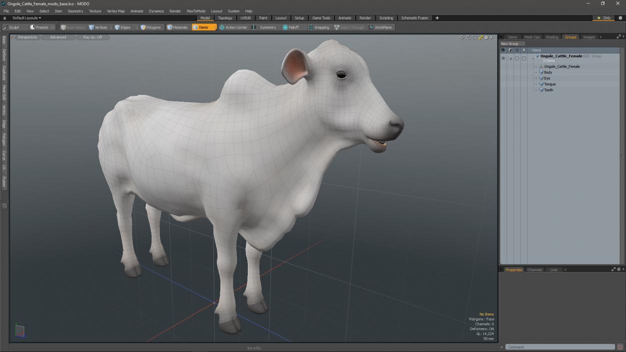 3D model Ongole Cattle Female