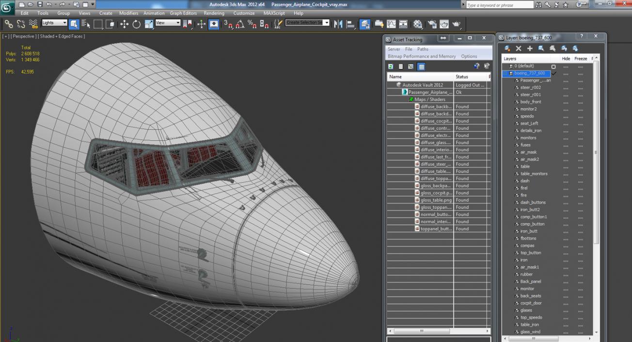 3D Passenger Airplane Cockpit