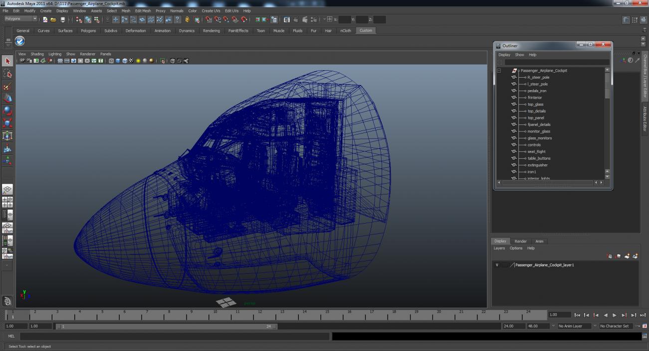 3D Passenger Airplane Cockpit