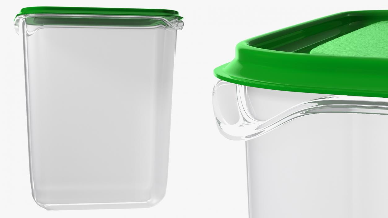 Large Plastic Food Container with Lid 3D