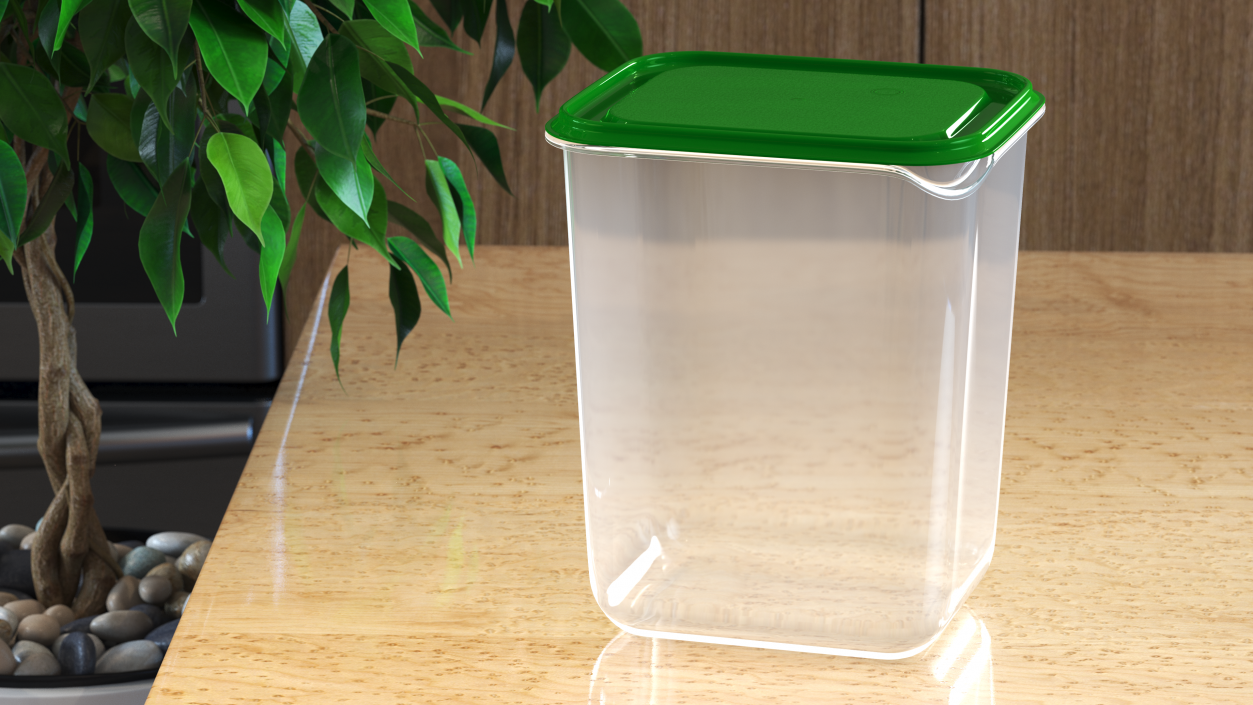 Large Plastic Food Container with Lid 3D