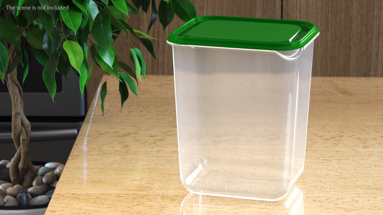 Large Plastic Food Container with Lid 3D