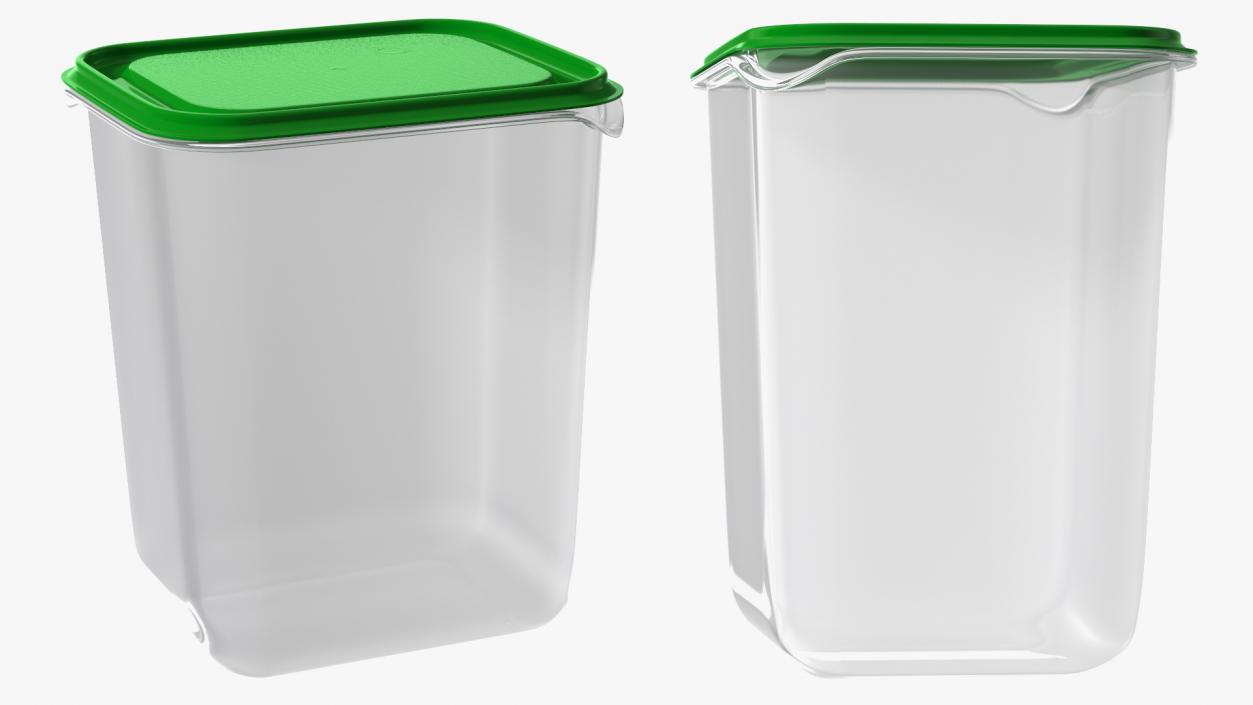 Large Plastic Food Container with Lid 3D