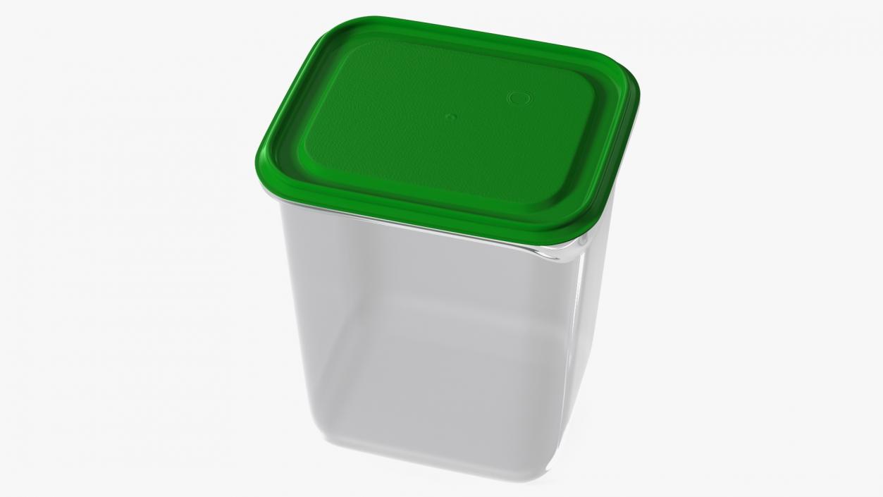 Large Plastic Food Container with Lid 3D