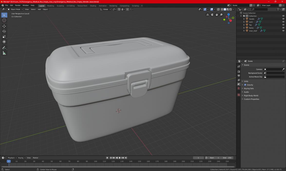 Emergency Medical Box Empty 3D