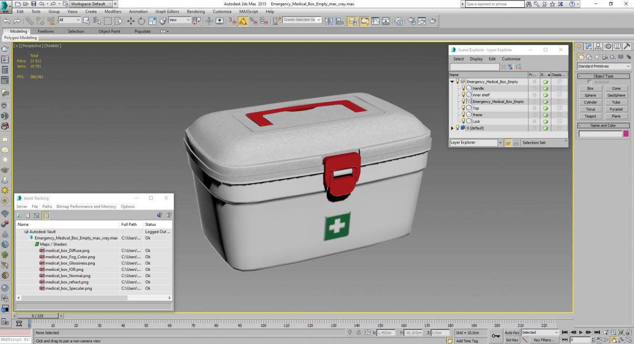 Emergency Medical Box Empty 3D