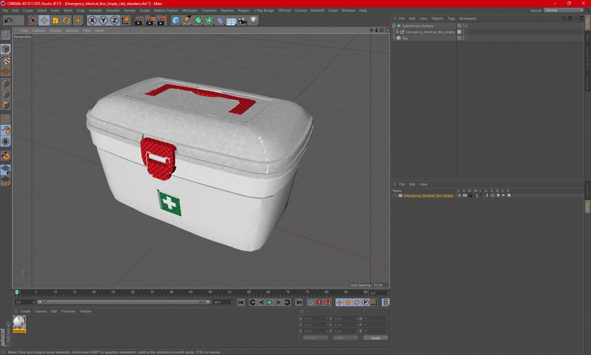 Emergency Medical Box Empty 3D