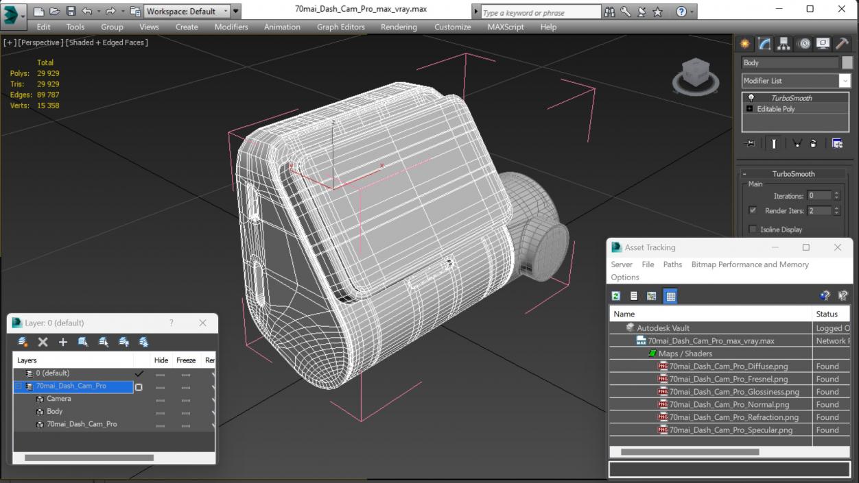 3D 70mai Dash Cam Pro model