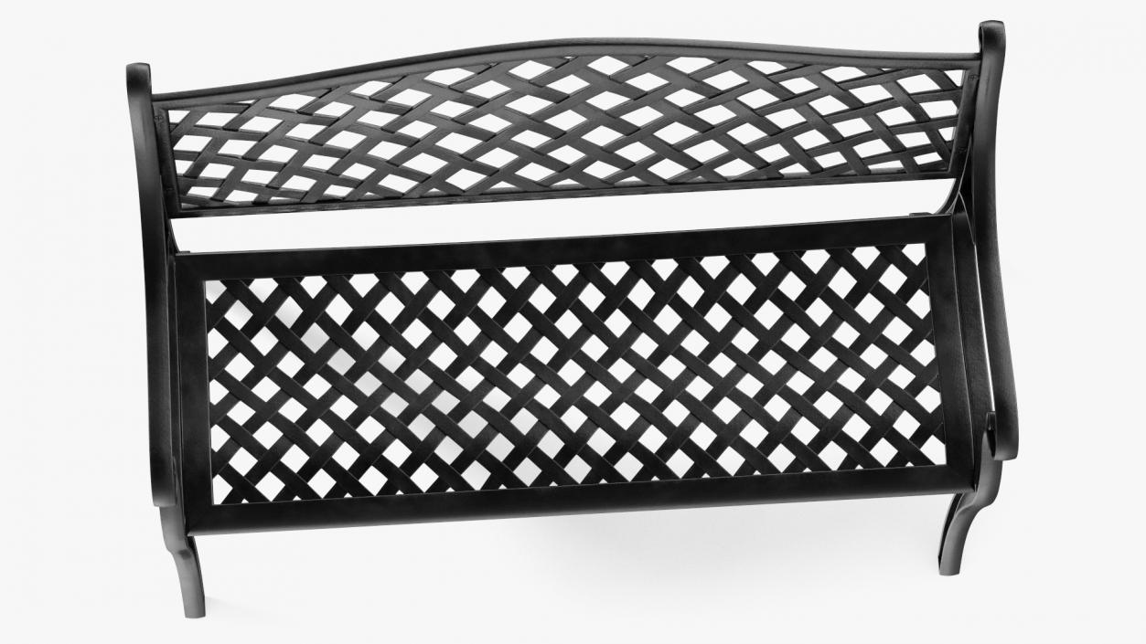 All-Weather Cast Metal Bench Black 3D model