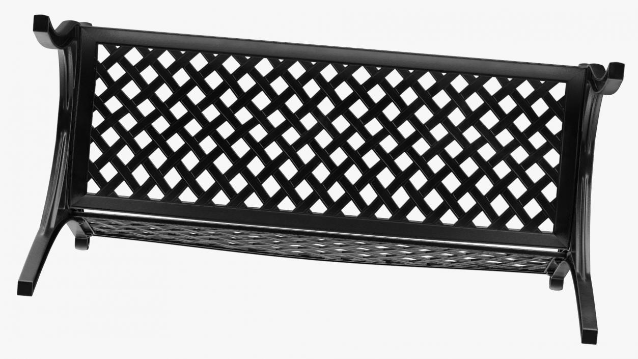 All-Weather Cast Metal Bench Black 3D model