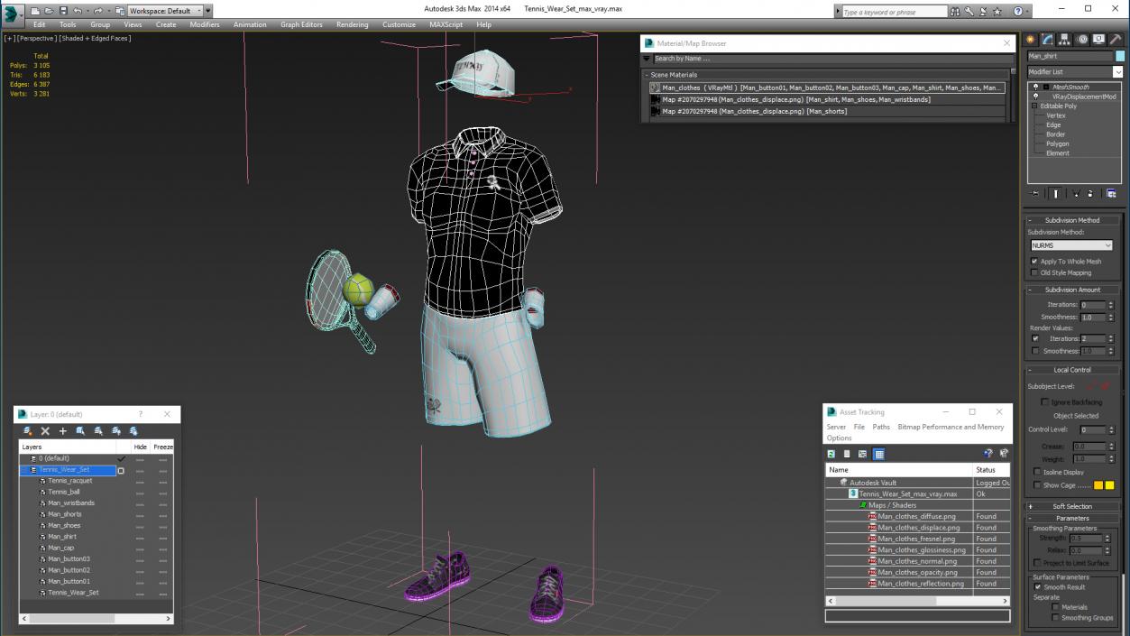 3D model Tennis Wear Set