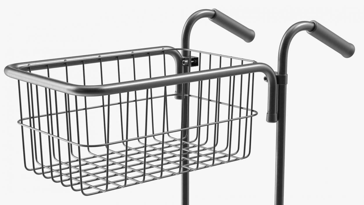 3D model Mini Trolley with Two Baskets Black