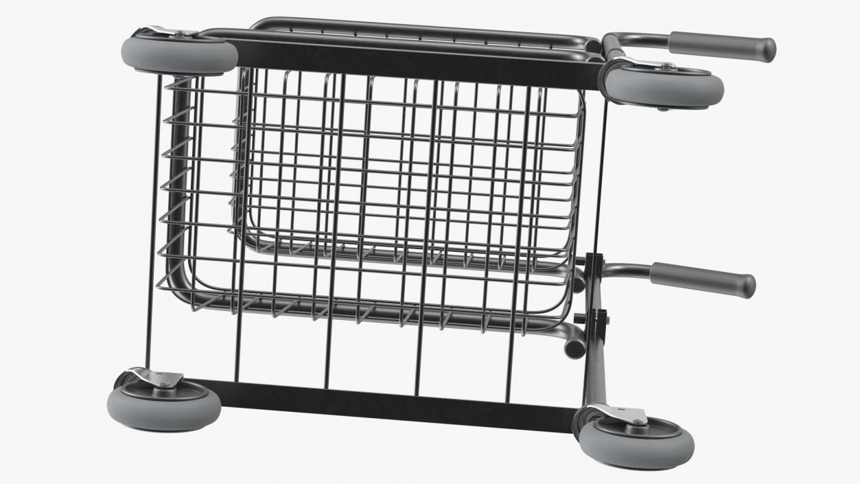 3D model Mini Trolley with Two Baskets Black