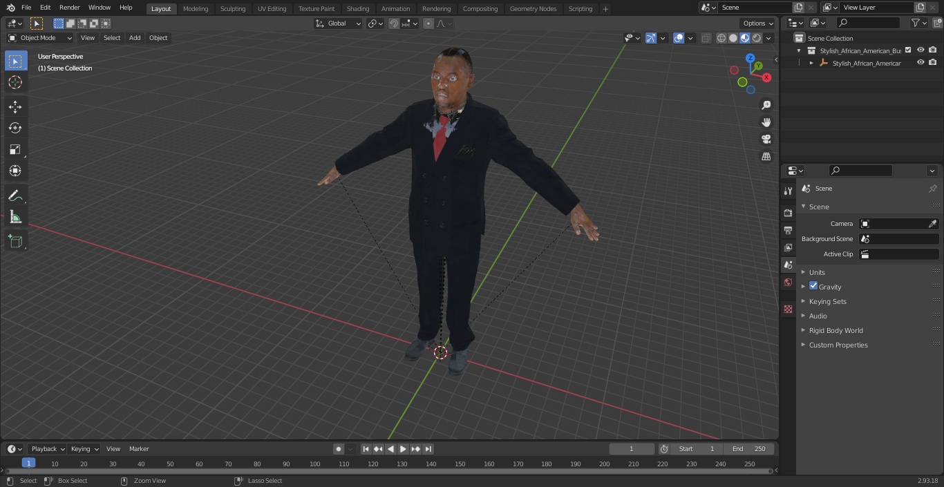 Stylish African American Business Man 3D