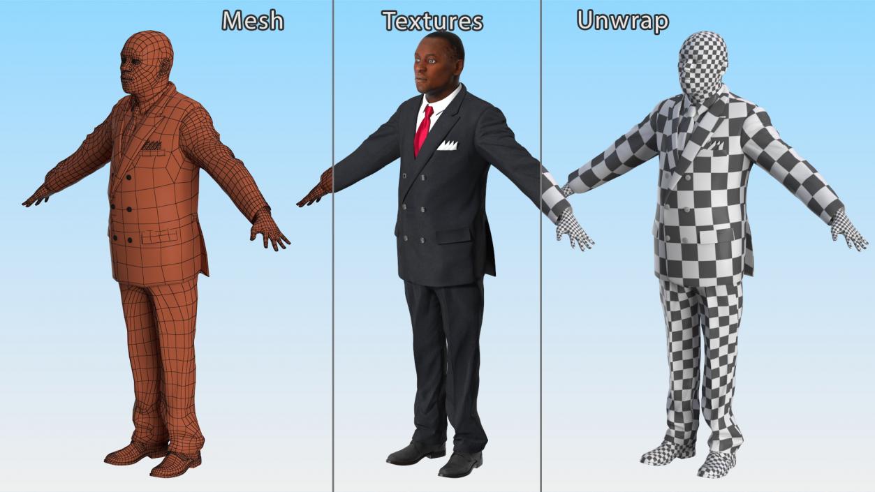 Stylish African American Business Man 3D