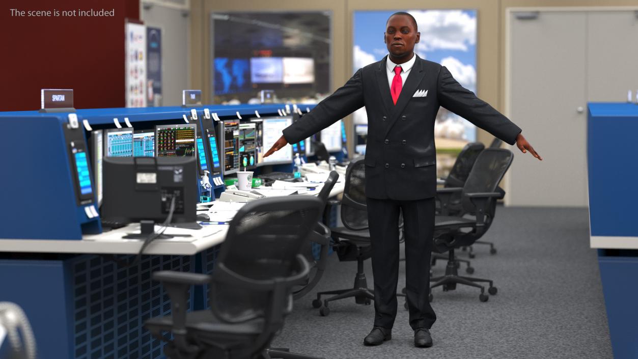 Stylish African American Business Man 3D