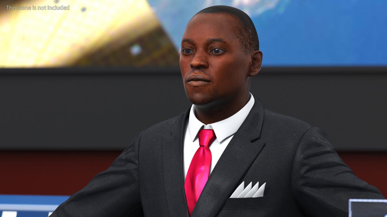 Stylish African American Business Man 3D