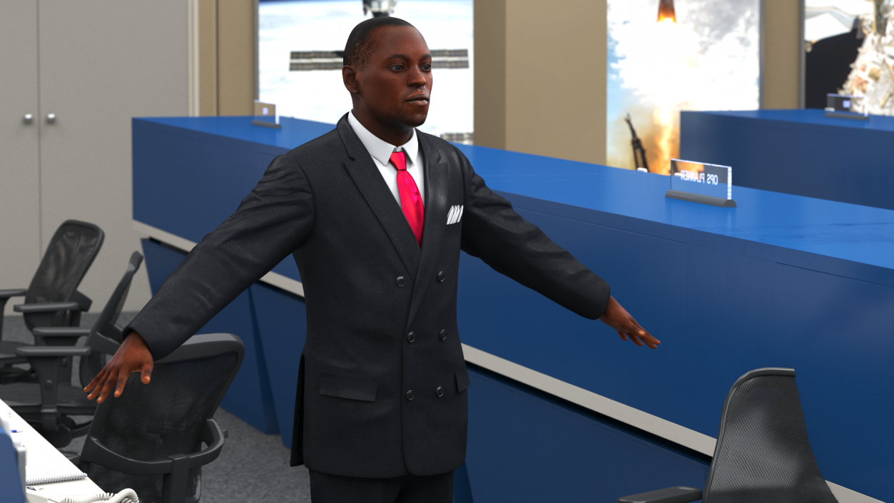 Stylish African American Business Man 3D